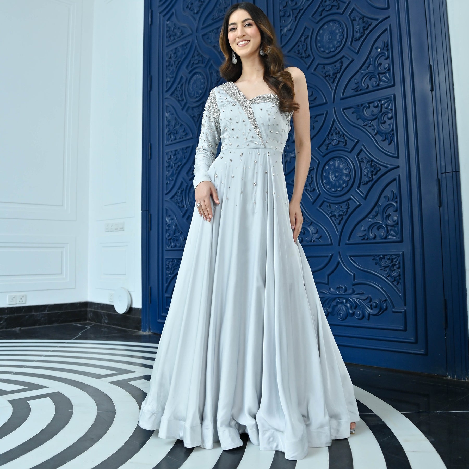 Crystal Couture Silver long gown