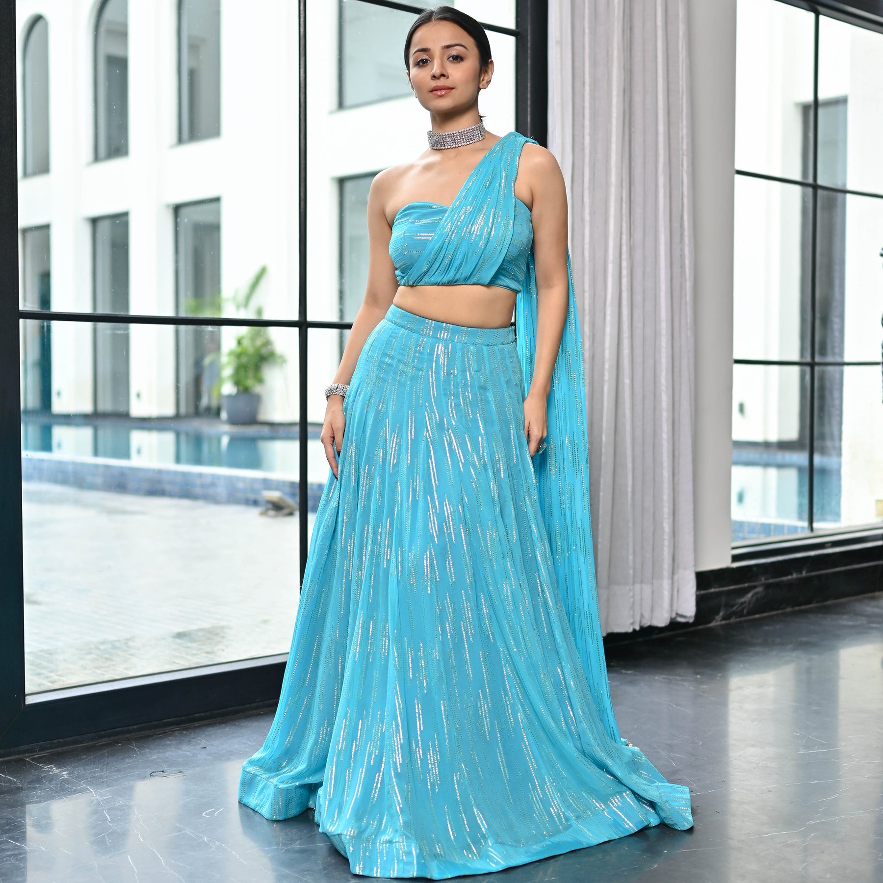 Chamkila Blue Lehenga Set