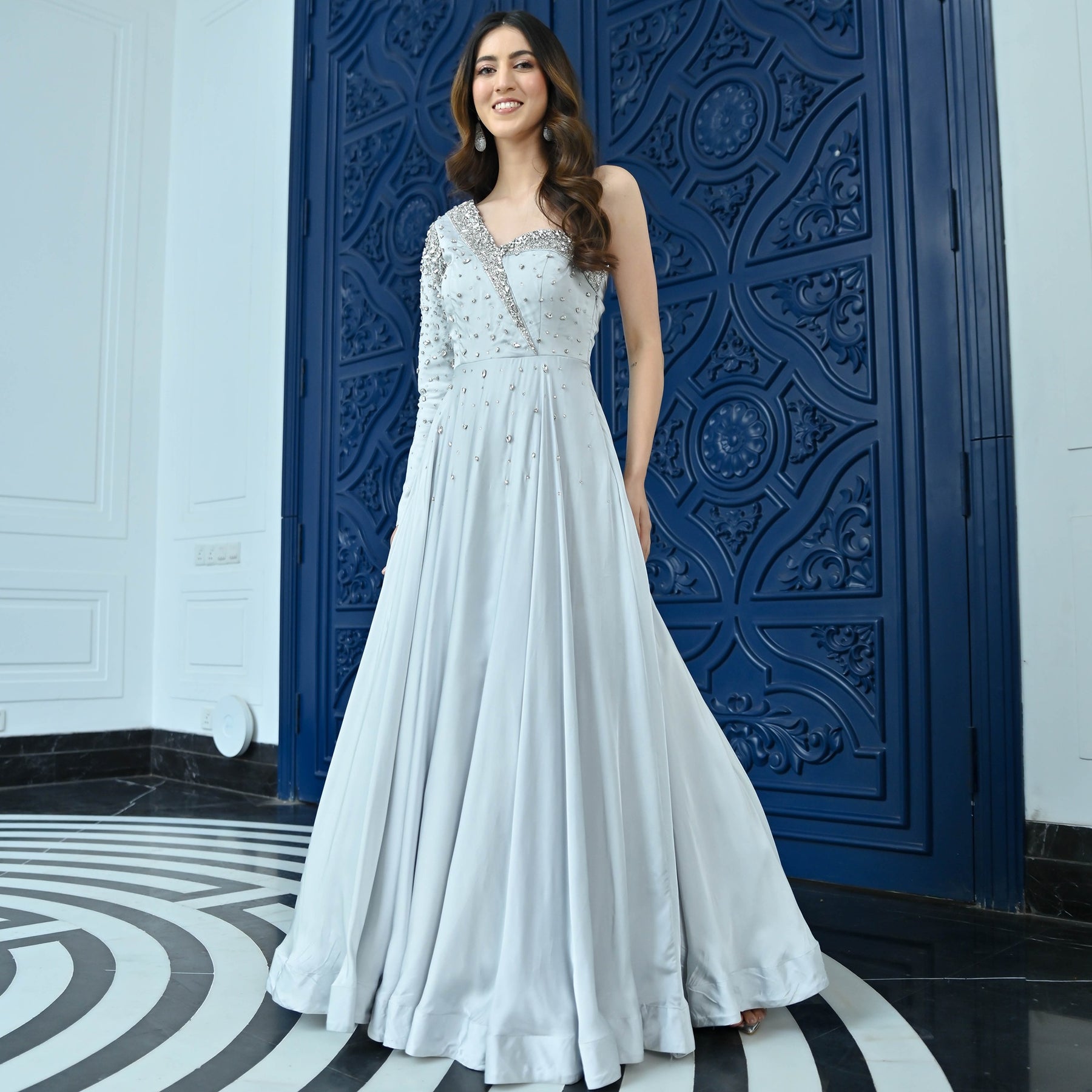 Crystal Couture Silver long gown