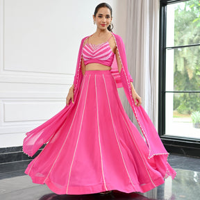 Noor Barbie Pink Lehenga Set