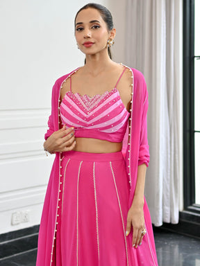 Noor Barbie Pink Lehenga Set