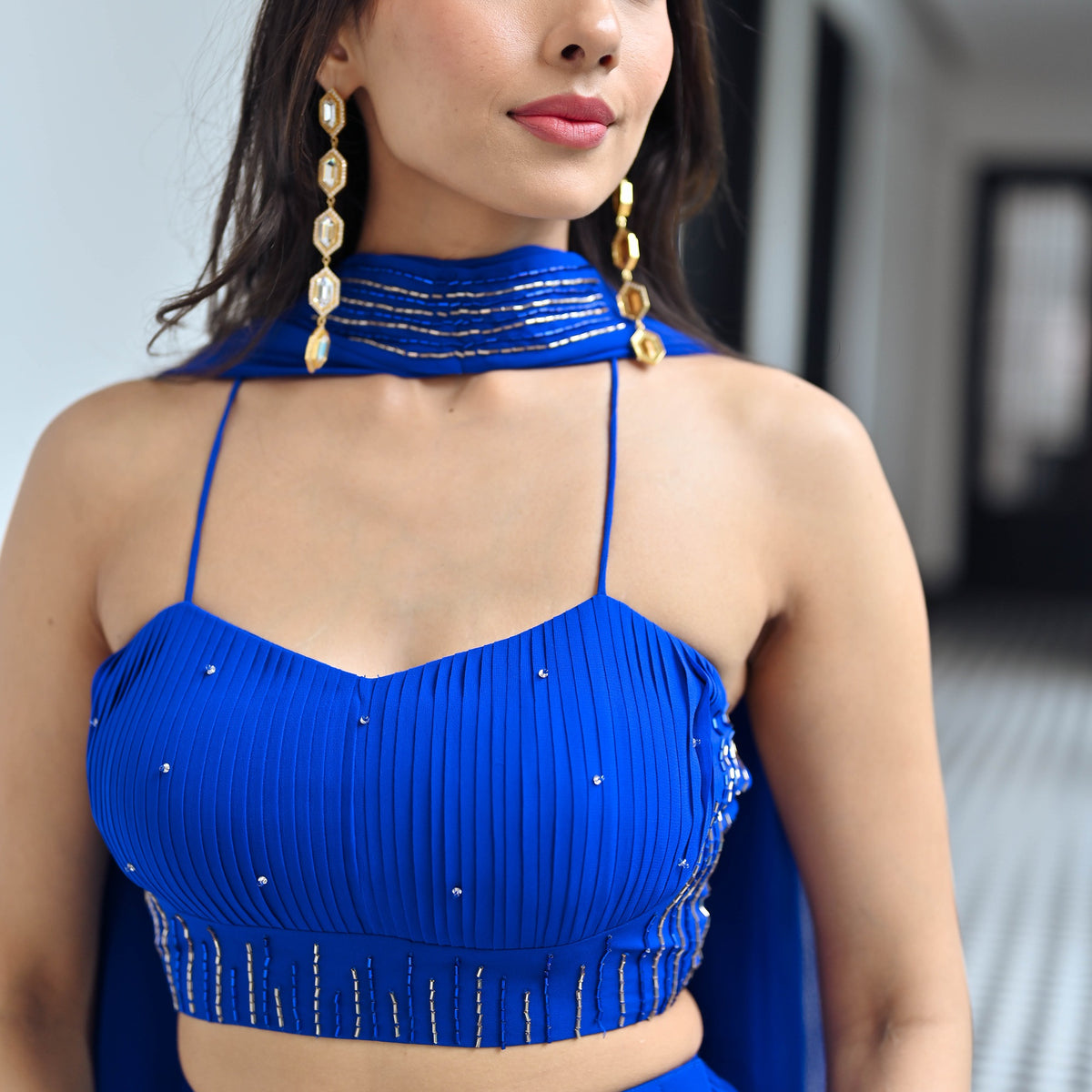 Noor Royal Blue Three Piece Set