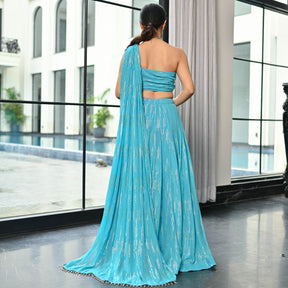 Chamkila Blue Lehenga Set