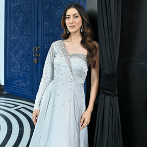 Crystal Couture Silver long gown