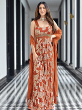 Chamkila Rust Slit Anarkali