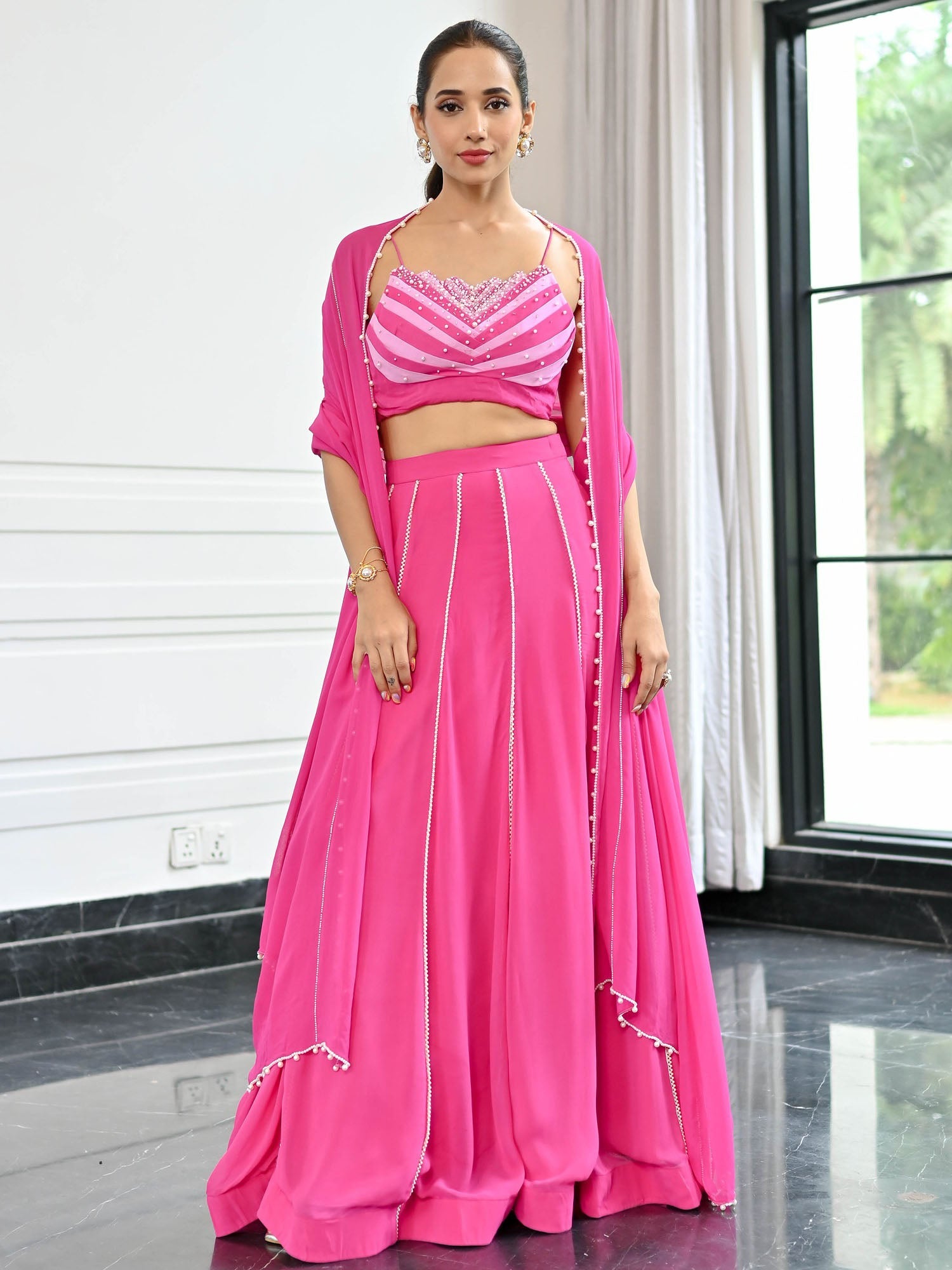 Noor Barbie Pink Lehenga Set