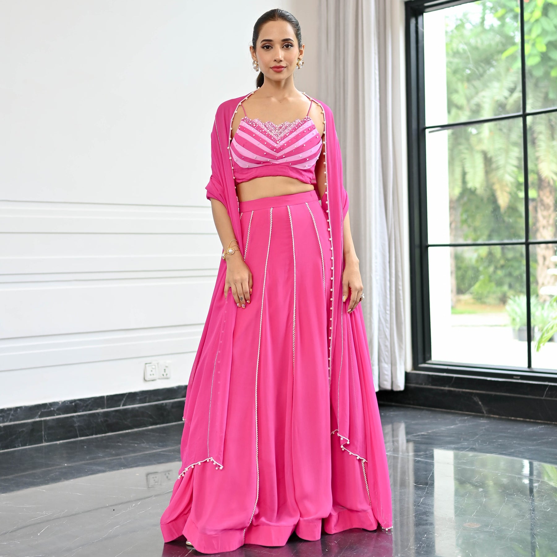 Noor Barbie Pink Lehenga Set