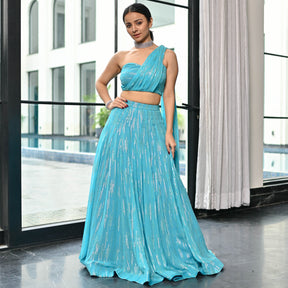 Chamkila Blue Lehenga Set