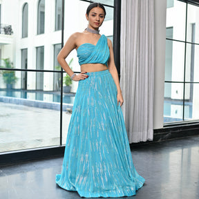 Chamkila Blue Lehenga Set