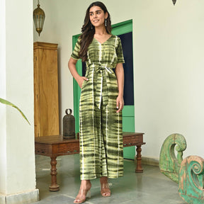 Green Shibori Jumpsuit