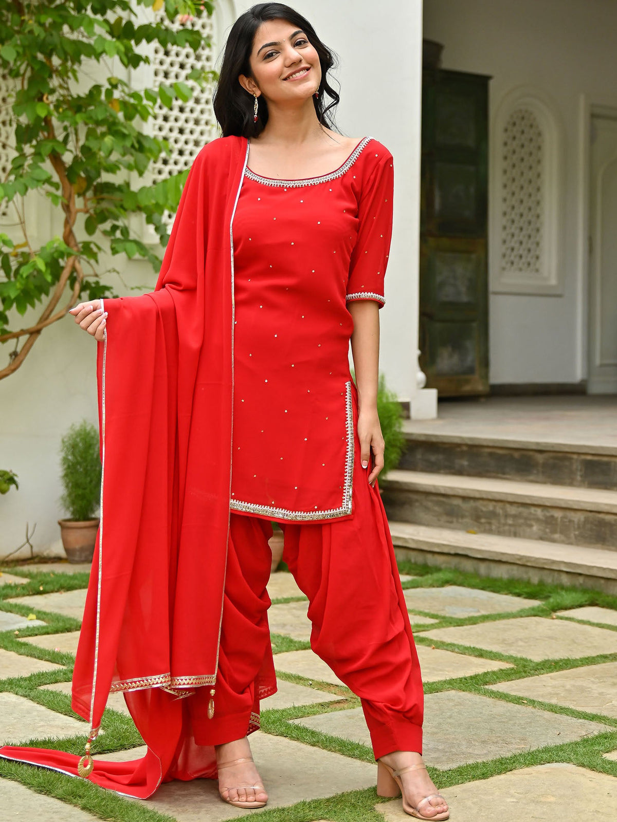 Red Patiyala Suit Set