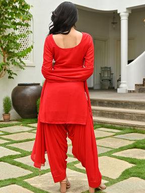 Red Patiyala Suit Set