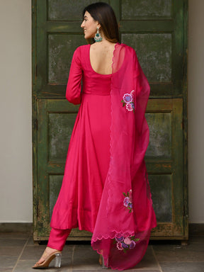 Pink Embroidery Anarkali Set