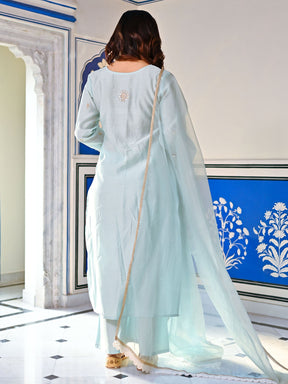 Blue Gota Patti Kurta Set