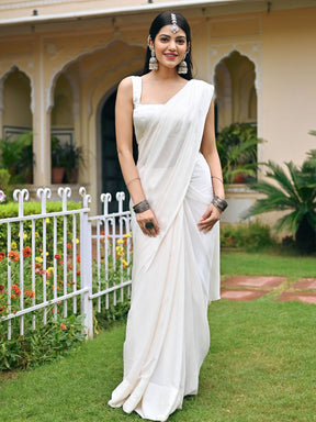 Ivory Ombre Chiffon Saree