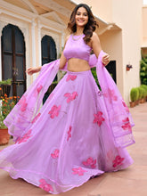 Lavender Hand Painted Lehenga Set