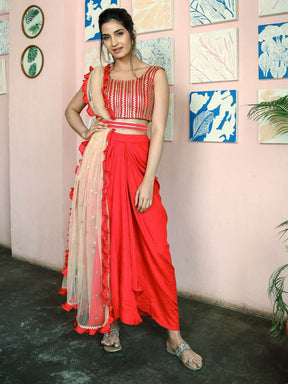 Geetanjali Red Three Piece Set