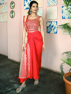 Geetanjali Red Three Piece Set