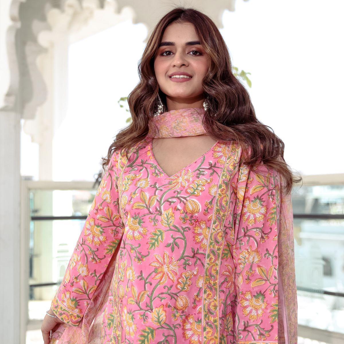 Pink Printed Kurta Set