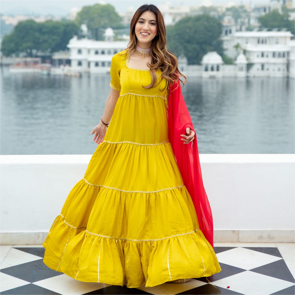 Punjabi Women Wear Yellow Dhoti Dress