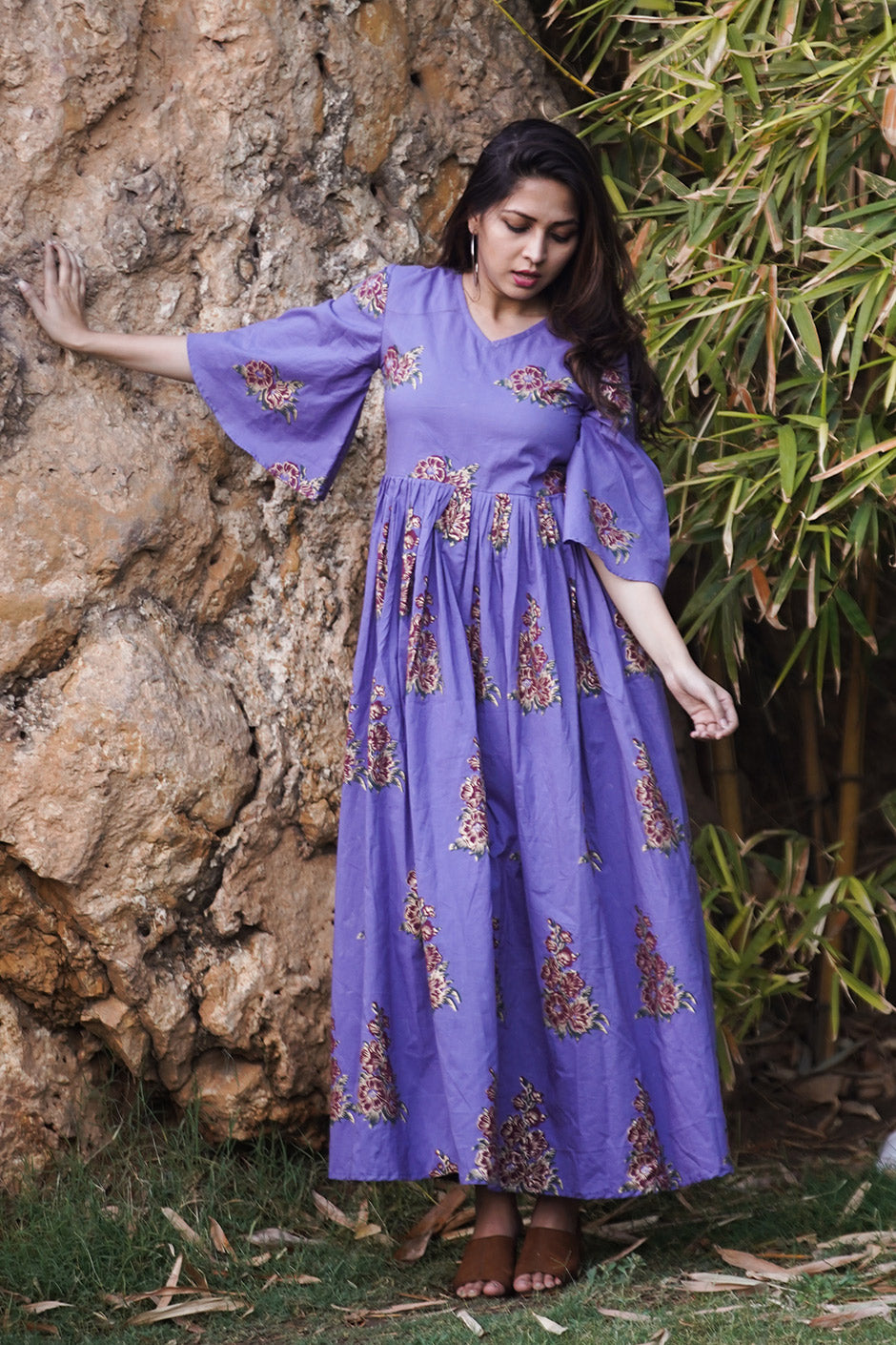 Purple Handblock Dress